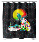 Meadow Mirage Shower Curtain displayed in a peaceful bathroom setting.